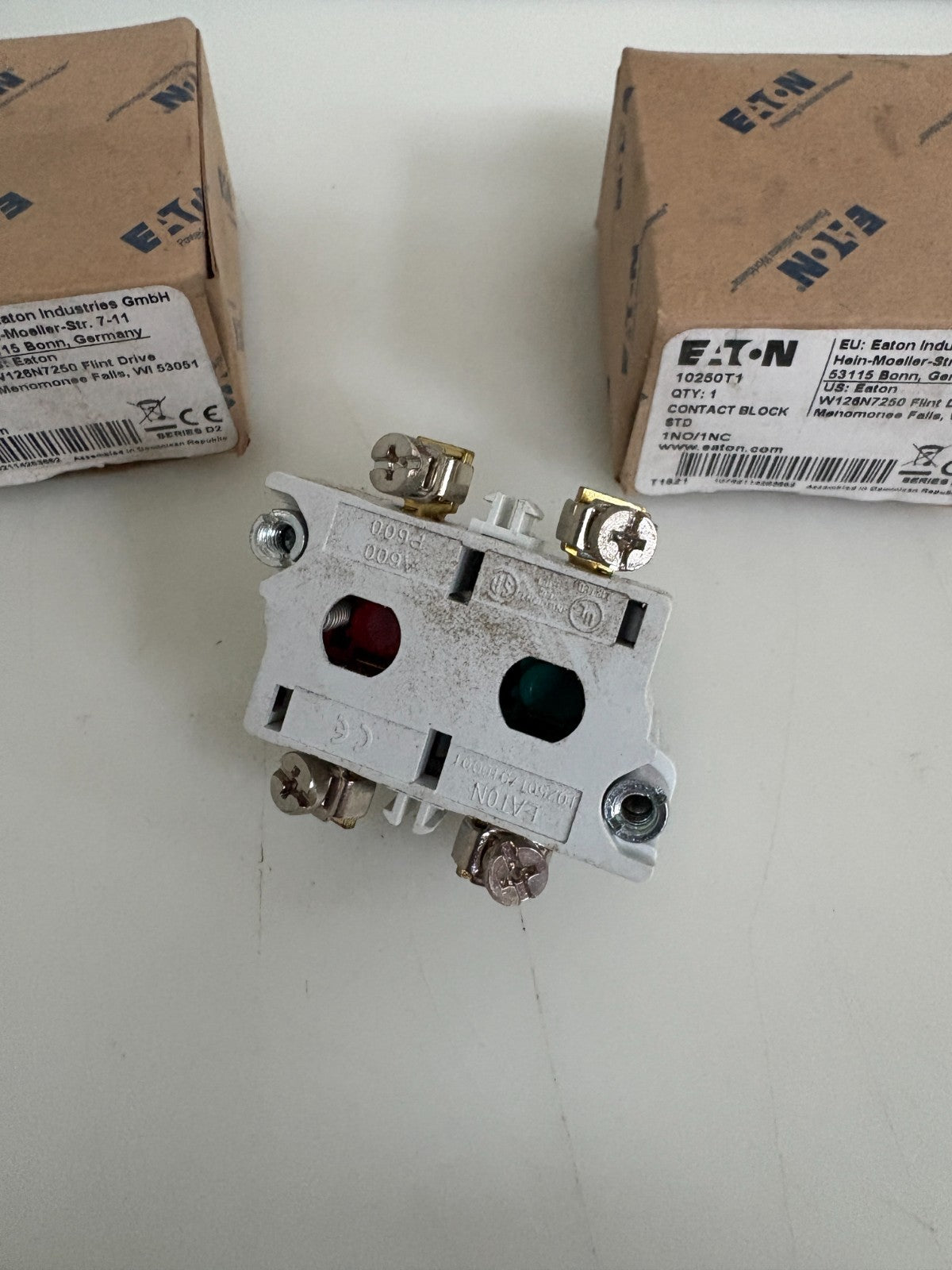 LOT OF 2 EATON CONTACT BLOCK #10250T12