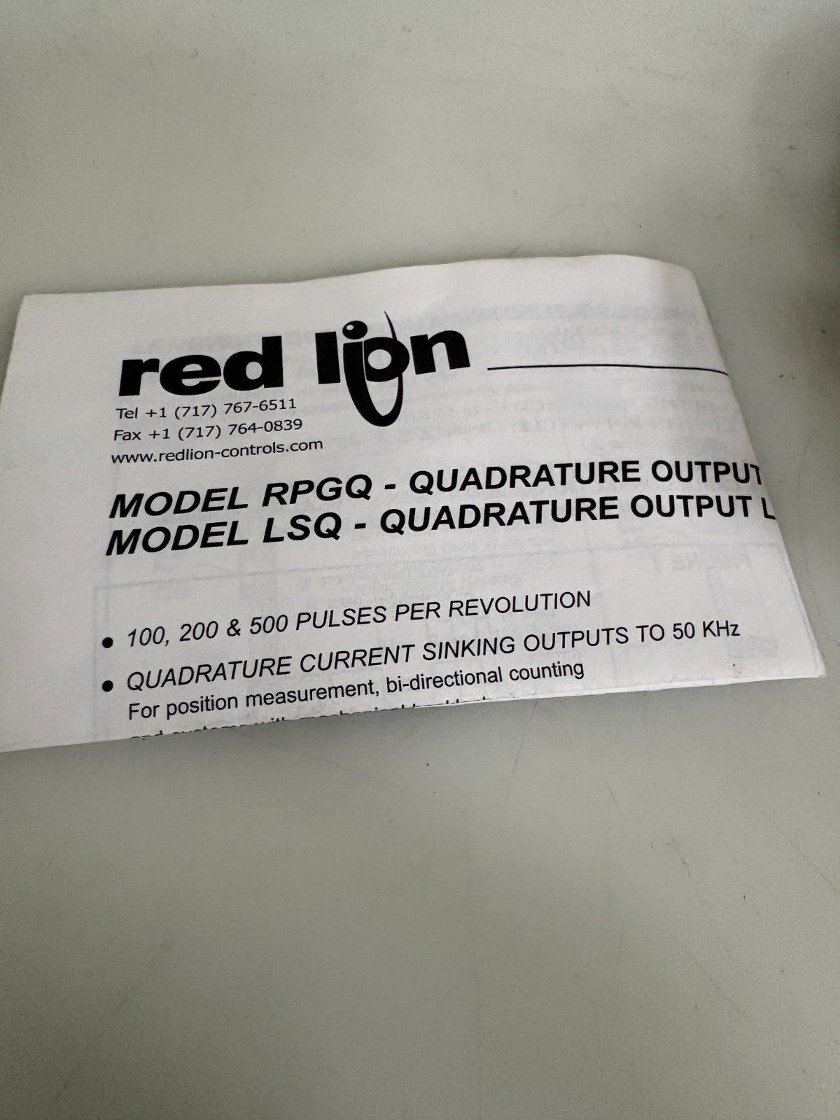RED LION ROTARY PULSE GENERATOR ENCODER RPGQ05003