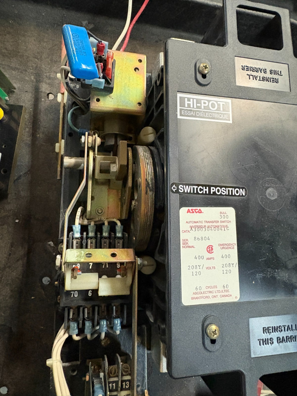 ASCO AUTOMATIC TRANSFER SWITCH A3003040041C
