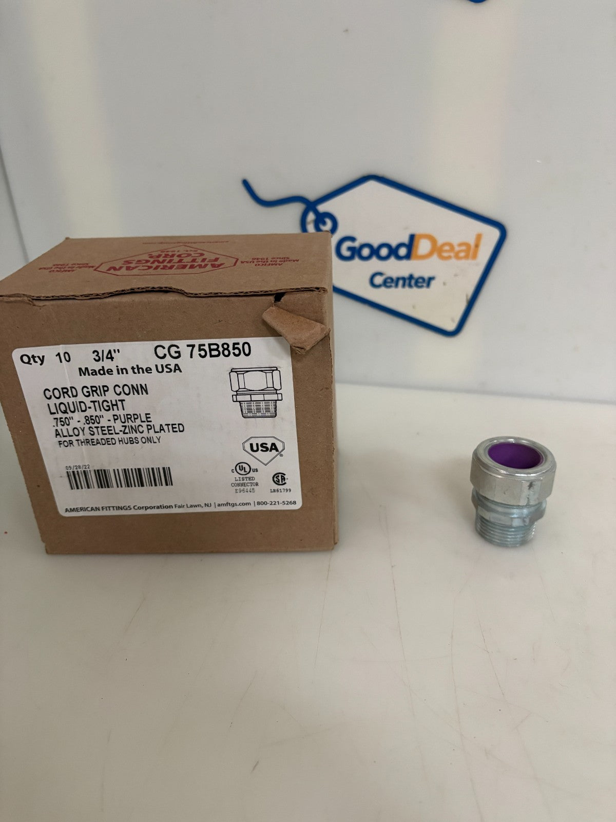 AMERICAN FITTING 3/4 CORD GRID LIQUID-TIGHT CONNECTOR 8 IN BOX0