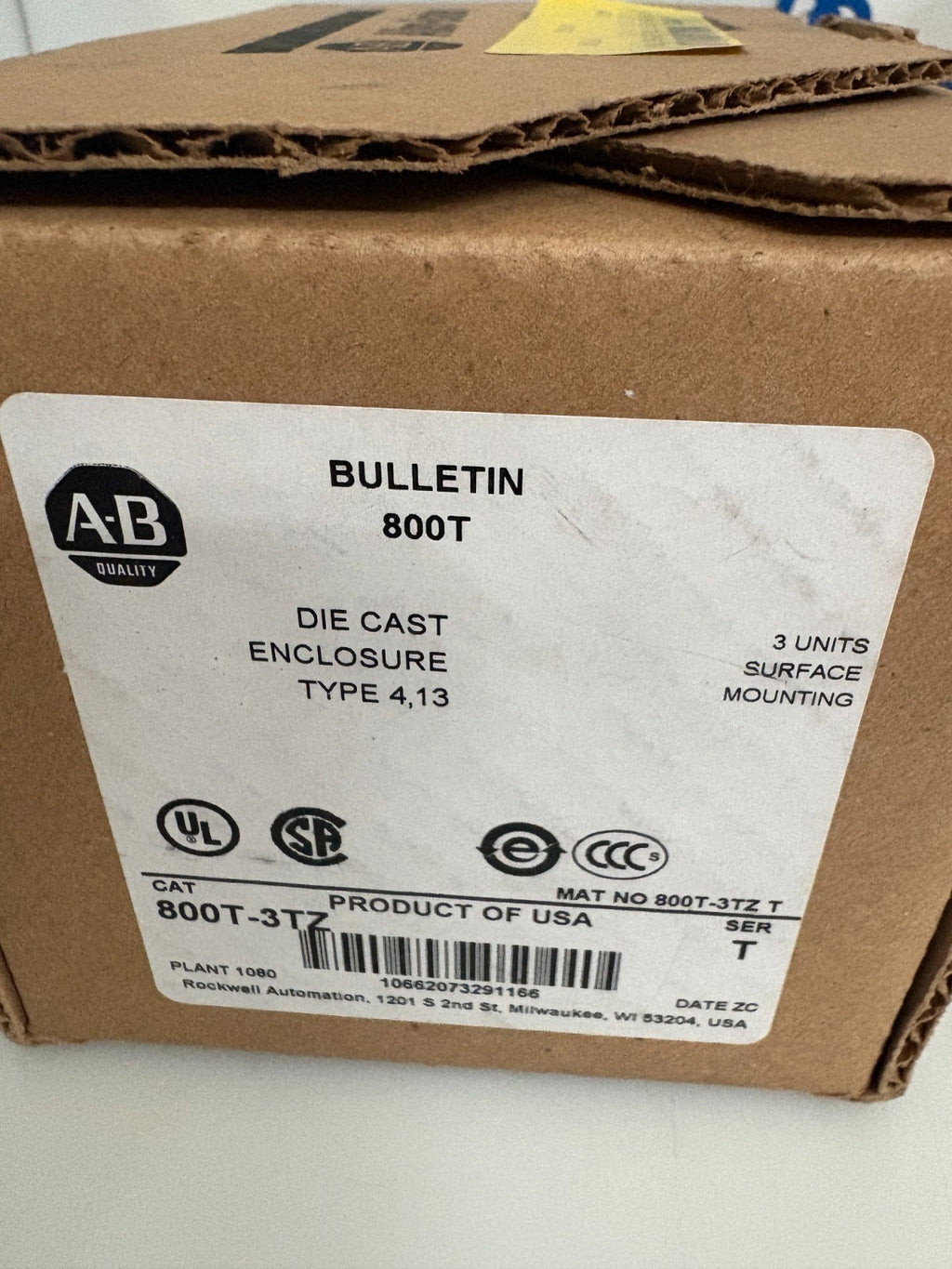 ALLEN BRADLEY DIE CAST ENCLOSURE 800T-3TZ2