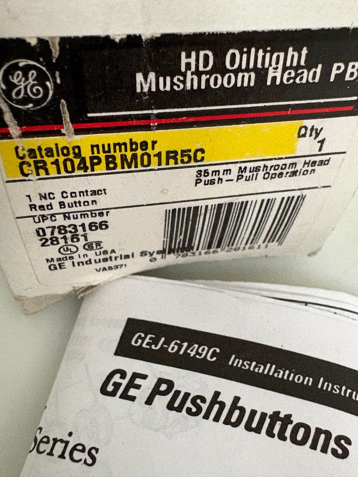 GENERAL ELECTRIC HD OILTIGHT MUSHROOM HEAD PB CR104PBM01R5C