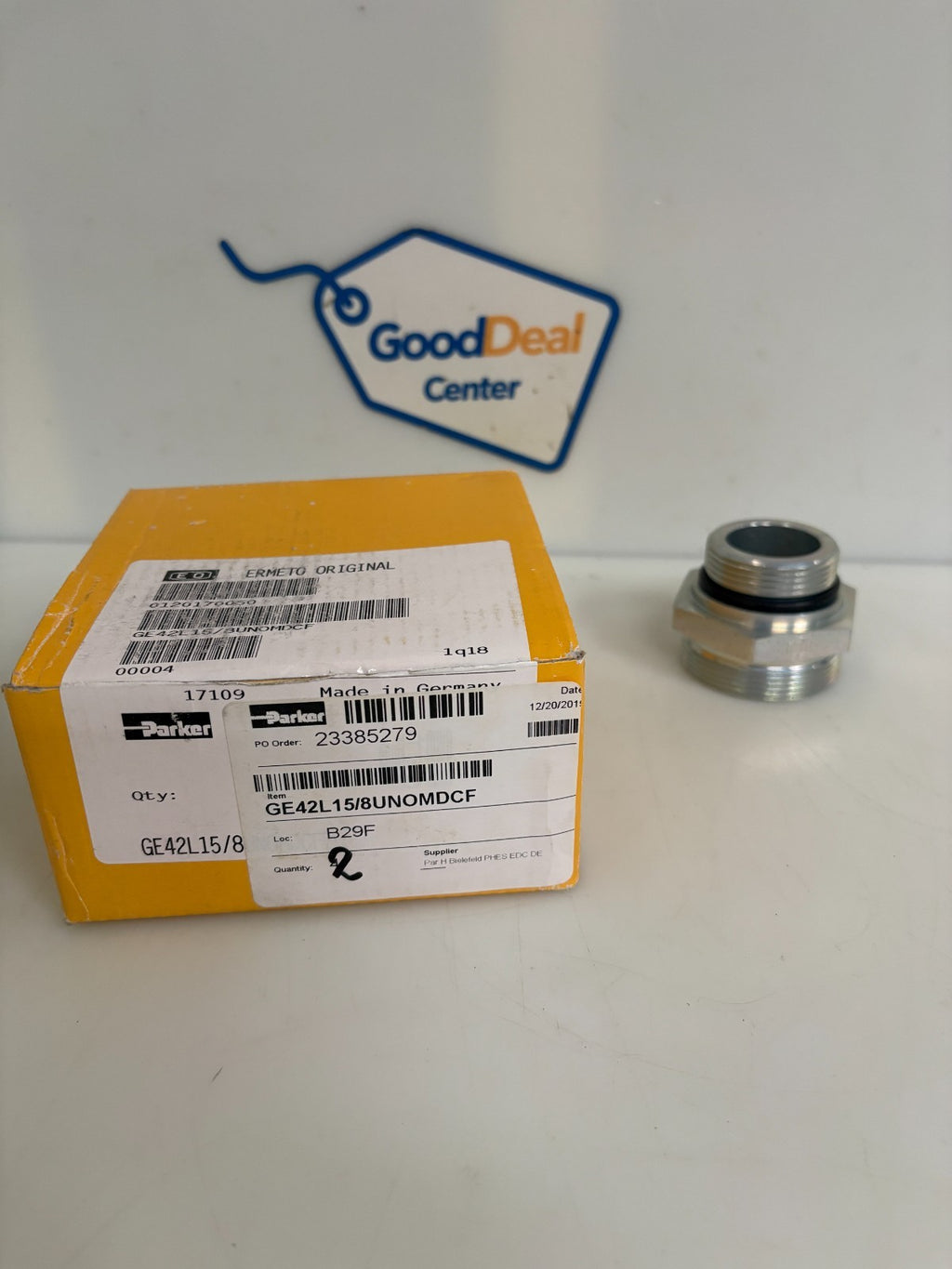 PARKER EMERTO MALE STUD HIGH PRESSURE HYDRAULIC TUBE FITTING GE42L15/8 UNOMDCF0