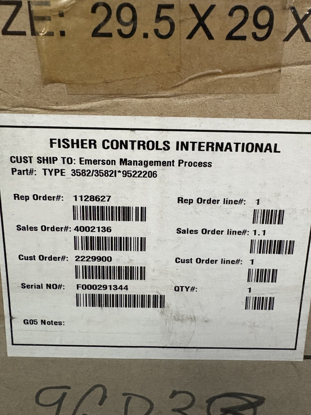 FISHER CONTROLS VALVE POSITIONER 3582
