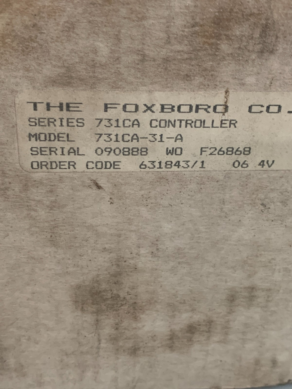 FOXBORO CONTROLLER 731 CA SERIES MODEL 731CA-31 A4
