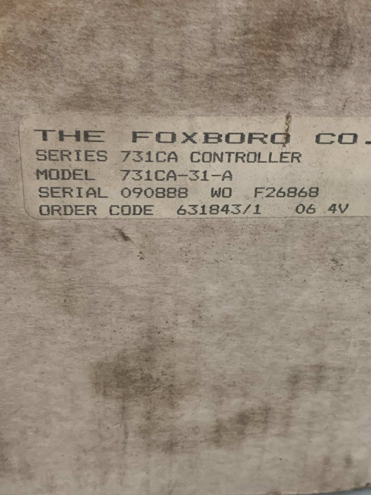 FOXBORO CONTROLLER 731 CA SERIES MODEL 731CA-31 A4