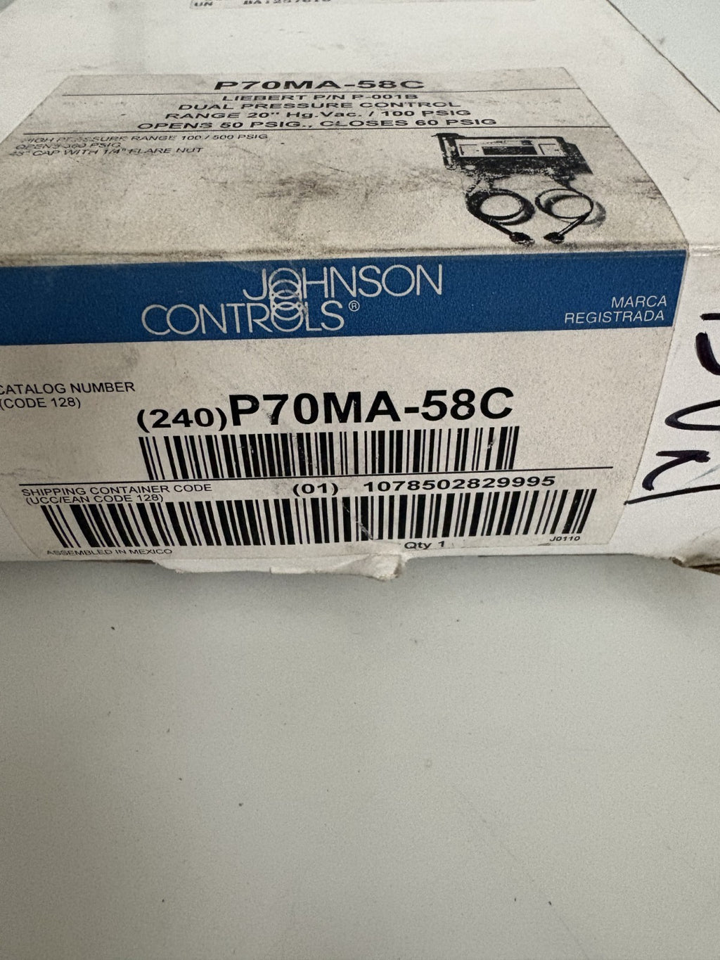 JOHNSON CONTROLS DUAL PRESSURE CONTROL P70MA-58C
