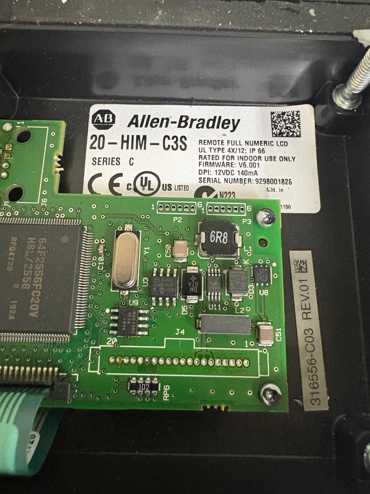 ALLEN BRADLEY KEYPAD W/LCD DISPLAY AND CABLE 20-HIM-C3S
