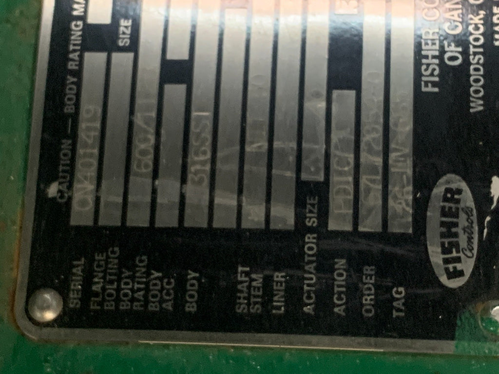 FISHER CONTROLS VALVE TYPE 1051 - 85004