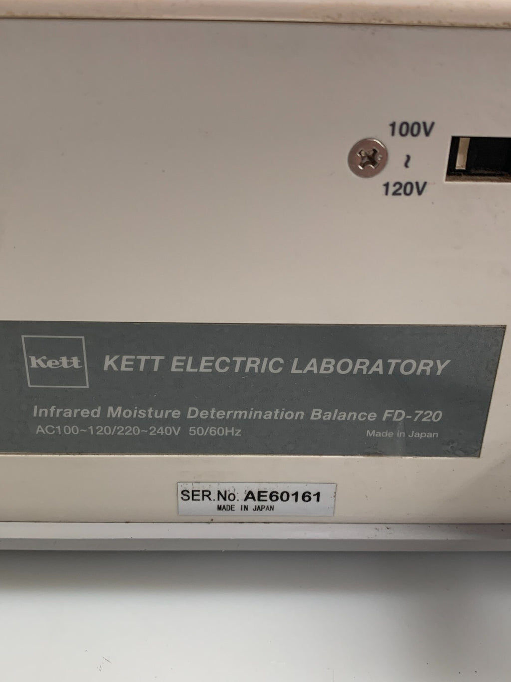 KETT INFRARED MOISTURE DETERMINATION BALANCE FD-7203
