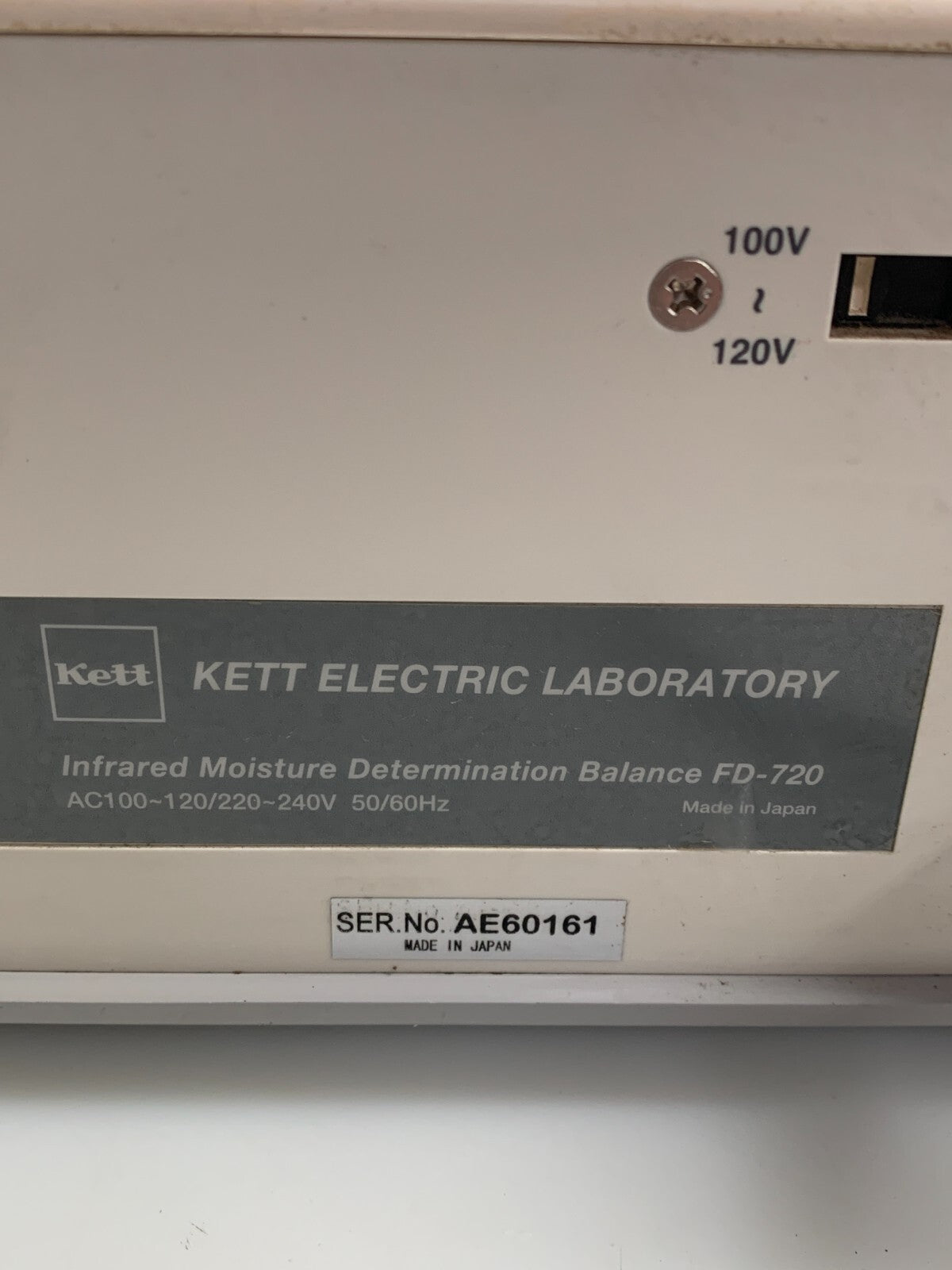 KETT INFRARED MOISTURE DETERMINATION BALANCE FD-7203