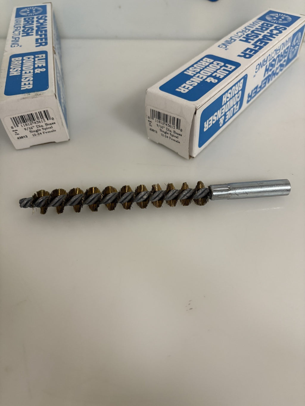 LOT OF 2 SCHAEFER BRUSH FLUE & CONDENSER 9/16" SINGLE SPIRAL
