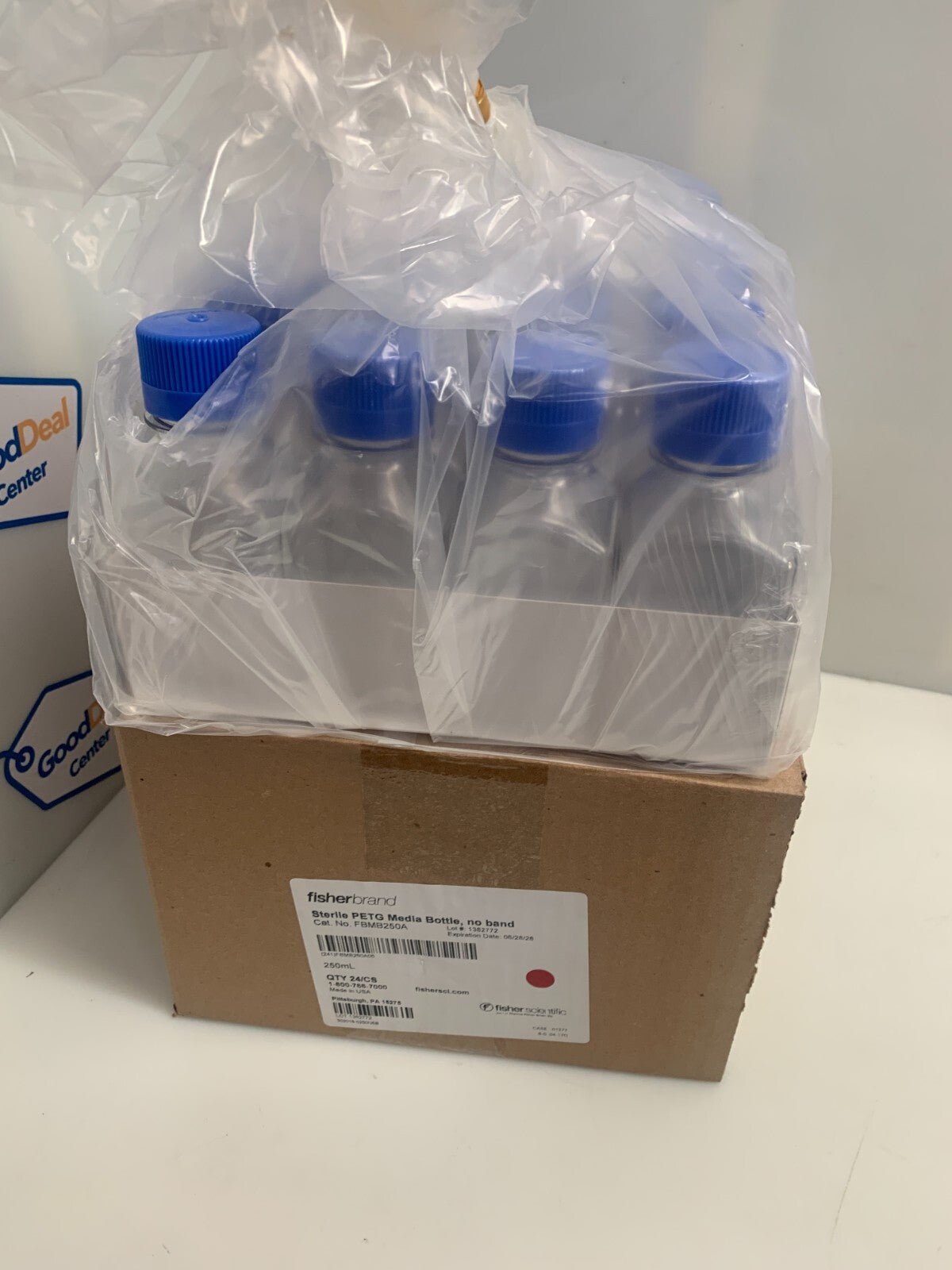 FISHERBRAND FBMB250A 250mL Sterile PETG Media Bottles 24/cs0