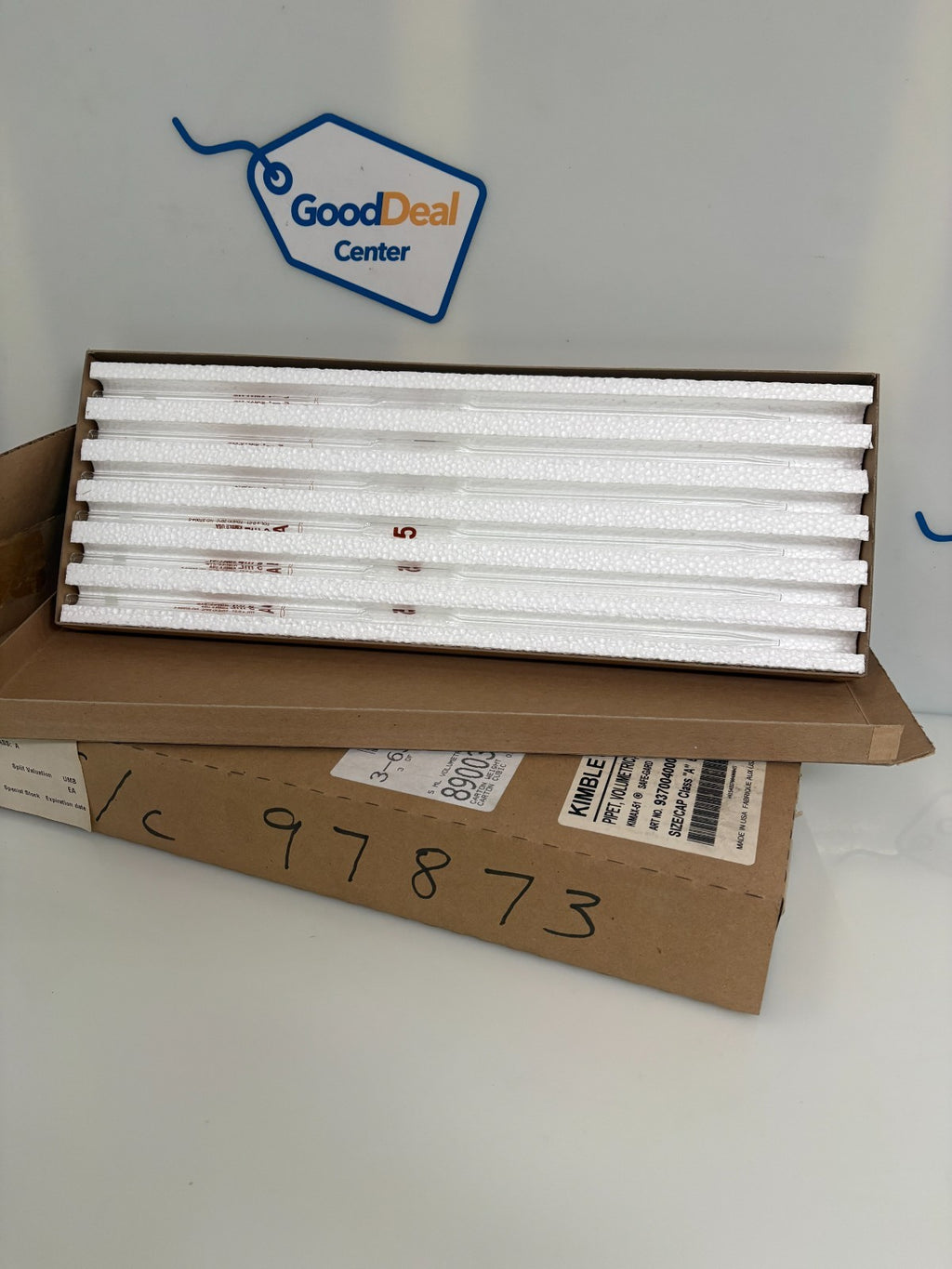 KIMBLE GLASS SIZE 5ML PIPET VOLUMETRIC COLOR CODED BOX OF 12