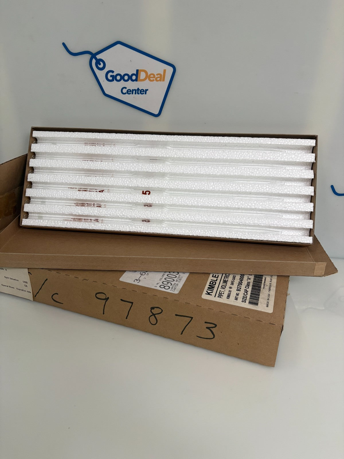 KIMBLE GLASS SIZE 5ML PIPET VOLUMETRIC COLOR CODED BOX OF 12