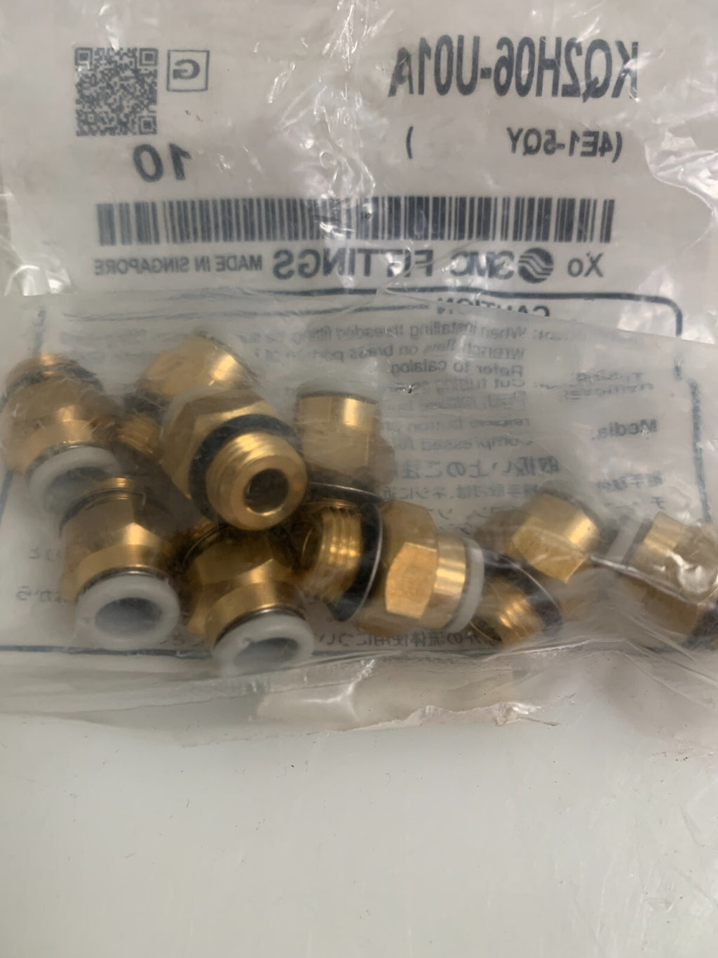 New Bag of 9 SMC One Touch Brass Male Connector KQ2H06-U01A2