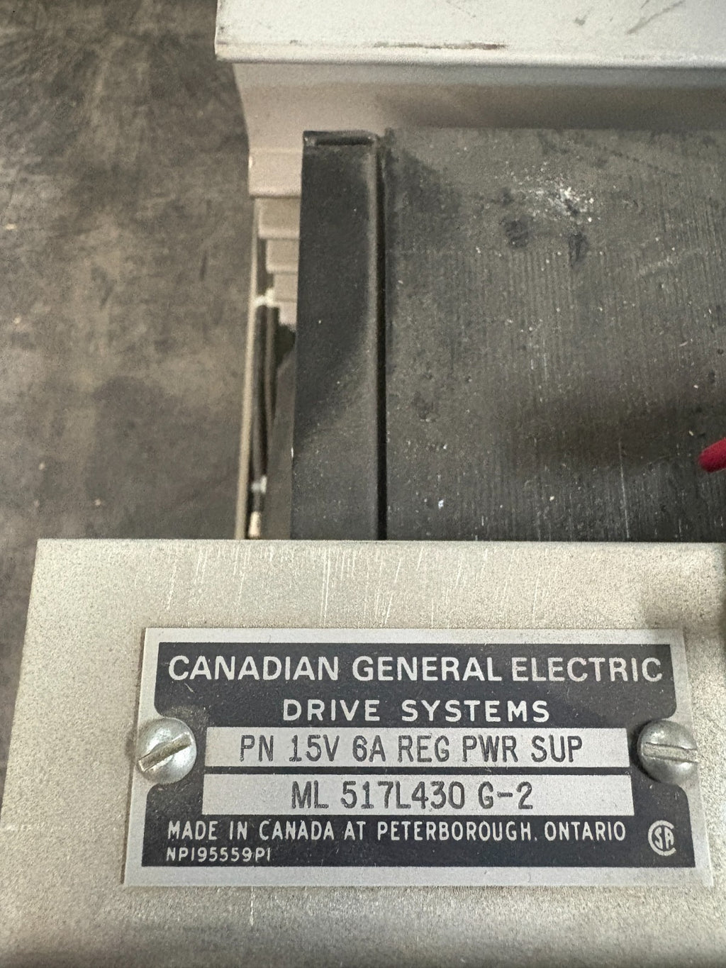 GENERAL ELECTRIC DRIVE SYSTEMS 15Y 6A REG PWR SUP ML 517L430 G-2