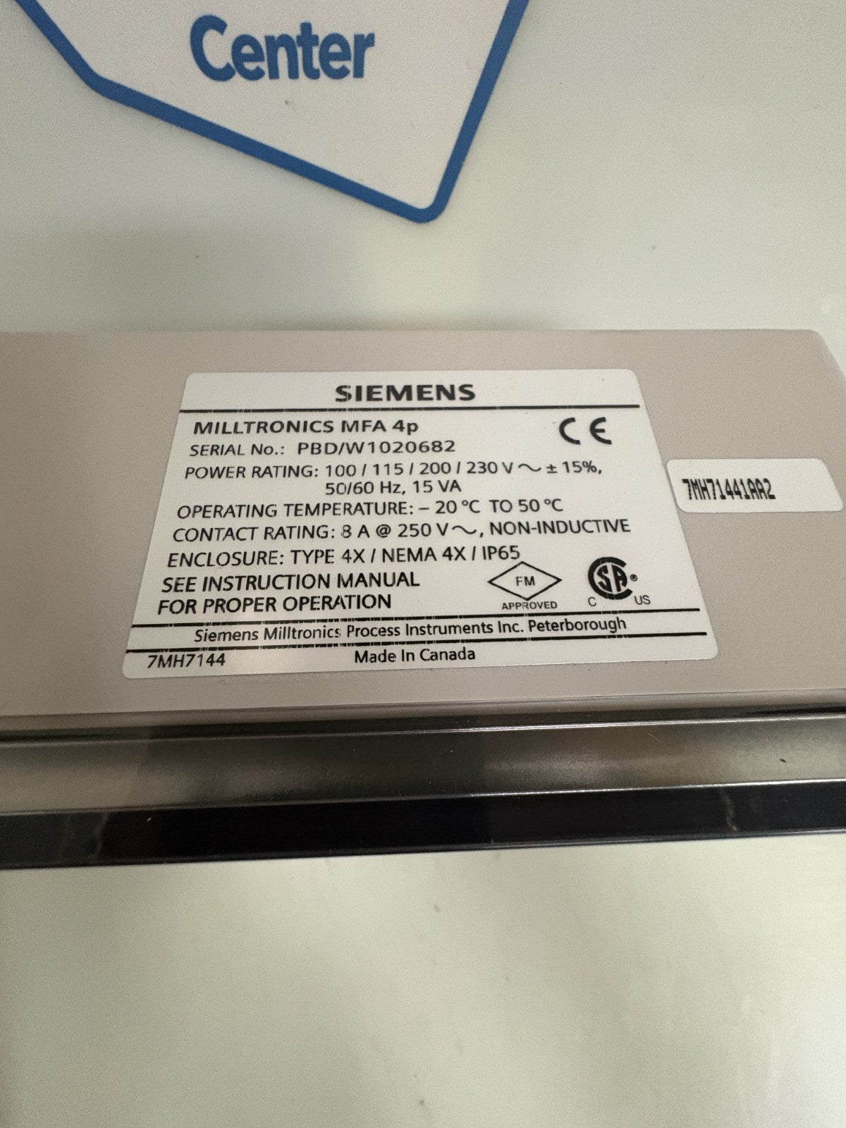 SIEMENS MFA MILLTRONICS CONTROLLER 7MH71441AA2