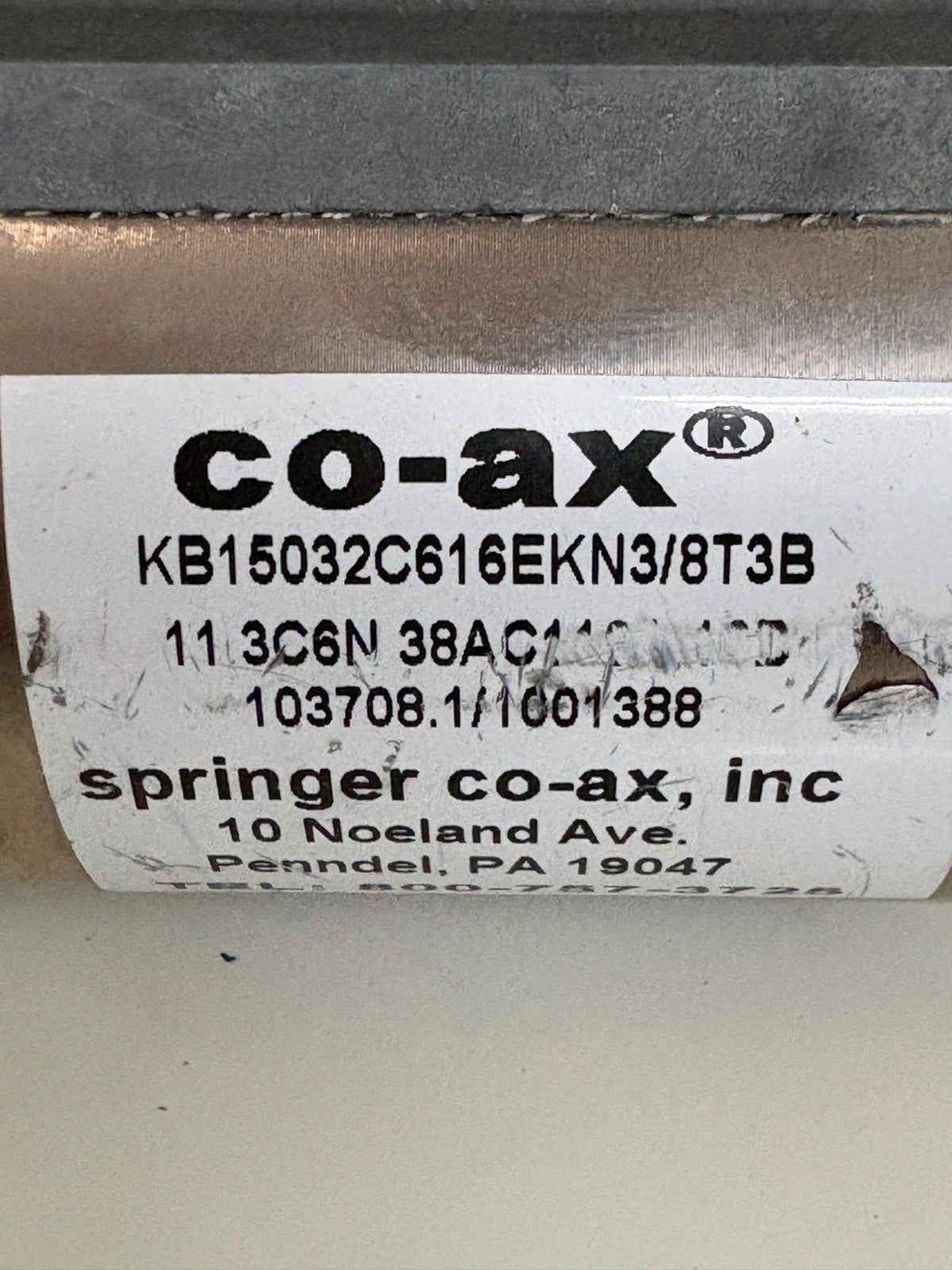COAX HIGH PRESSURE COAXIAL VALVE KB15NC 0-16 BAR