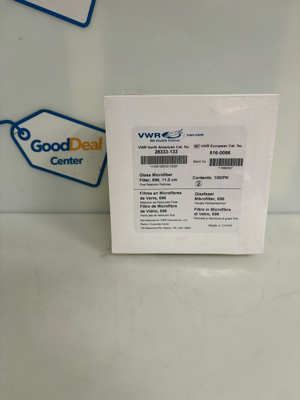 VWR GLASS MICROFIBER FILTER 696 11CM 100PK 0