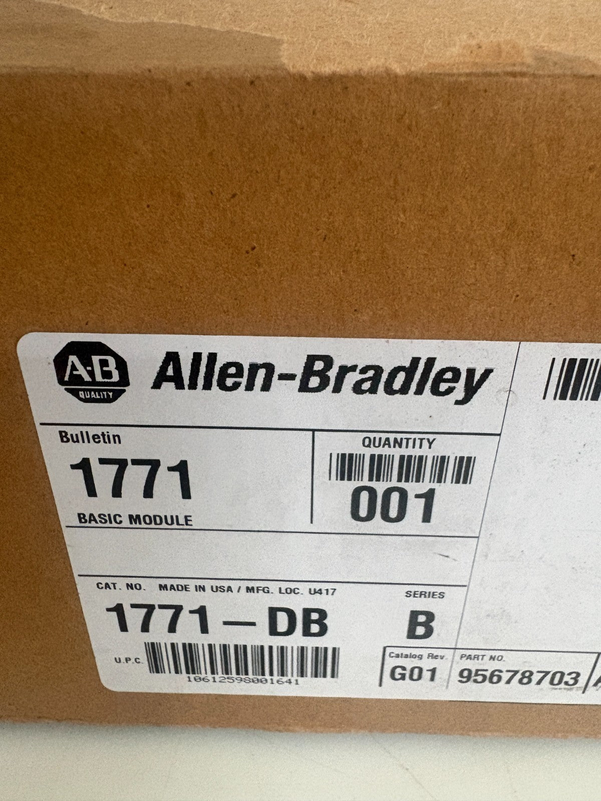 ALLEN BRADLEY BASIC MODULE 1771-DB SERB3