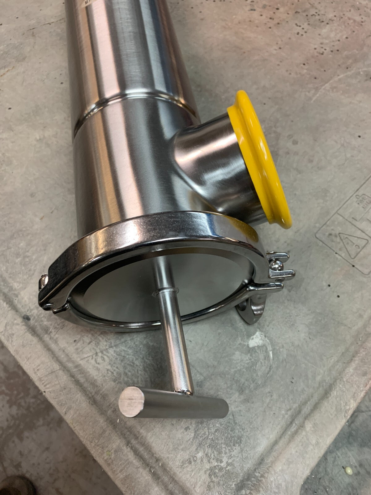RODGER STAINLESS STEEL 4" PIPE W TRI CLAMP ENDS TRI-CLOVER W/3 TRI-CLAMP T316L