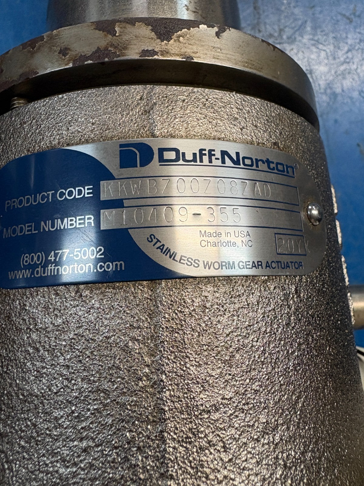 DUFF NORTON STAINLESS WORN GEAR ACTUATOR KKWB700708ZAD MODEL M10409-3554