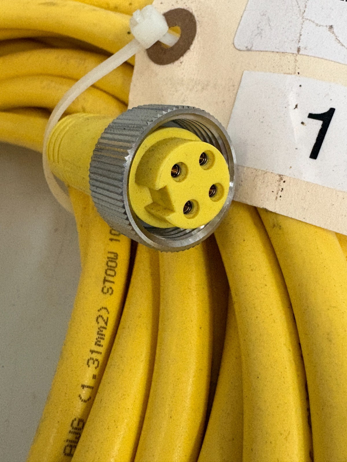 CONNECTOR 50' 4 PIN CABLE 16 AWG STOOW 105C 600V FT22