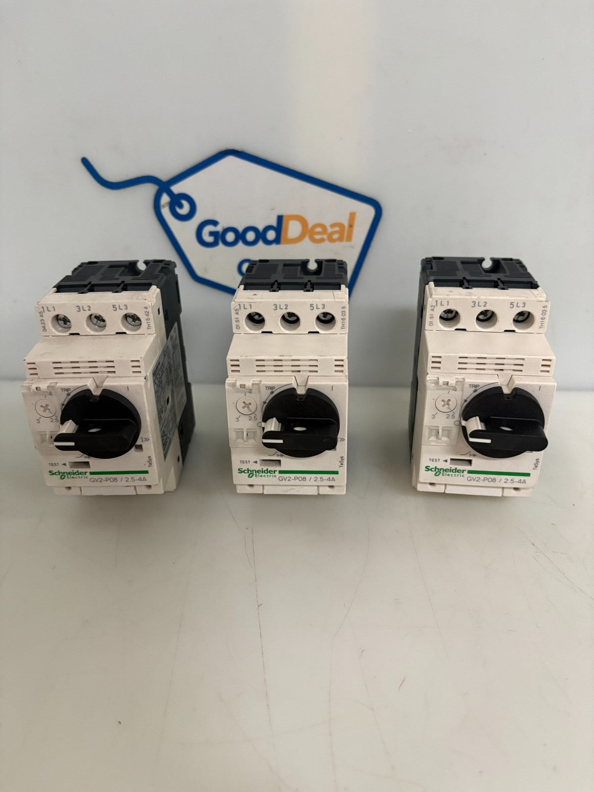 LOT OF 3 SCHNEIDER MOTOR STARTER CIRCUIT BREAKER GV2-P08/2.5-4A0