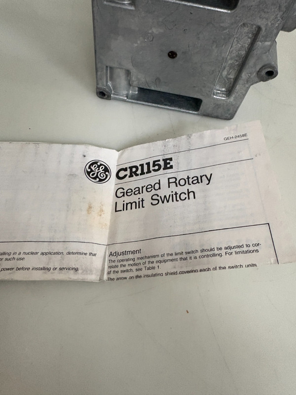 GENERAL ELECTRIC ROTARY GEAR LIMIT SWITCH CR115 E1411113