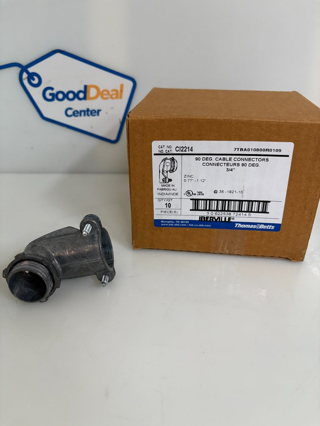 THOMAS BETTS 90 DEG CABLE CONNECTORS CI2214 10 PER BOX