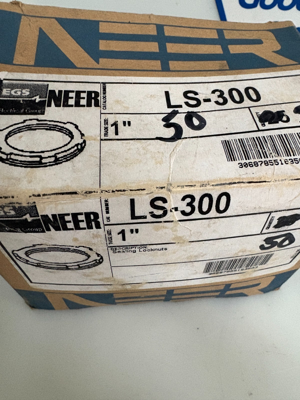 LOT OF 65 EGS NEER LS-300 1" SEALING LOCKNUT