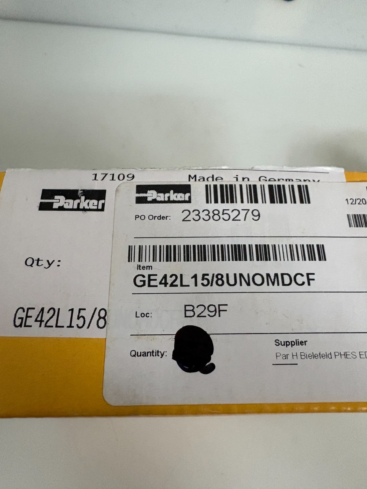 PARKER EMERTO MALE STUD HIGH PRESSURE HYDRAULIC TUBE FITTING GE42L15/8 UNOMDCF4