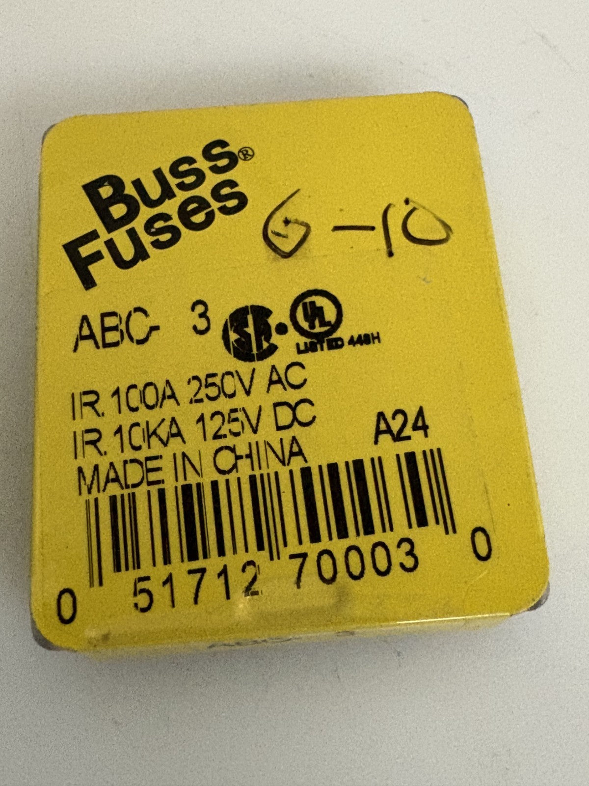 BUSS FUSES ABC 3
