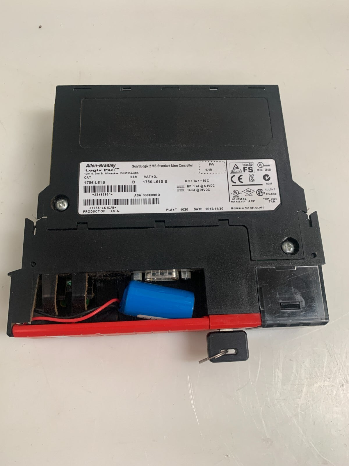 ALLEN BRADLEY LOGIX PAC 2MB STANDARD MEMORY CONTROLLER 1756-L61S