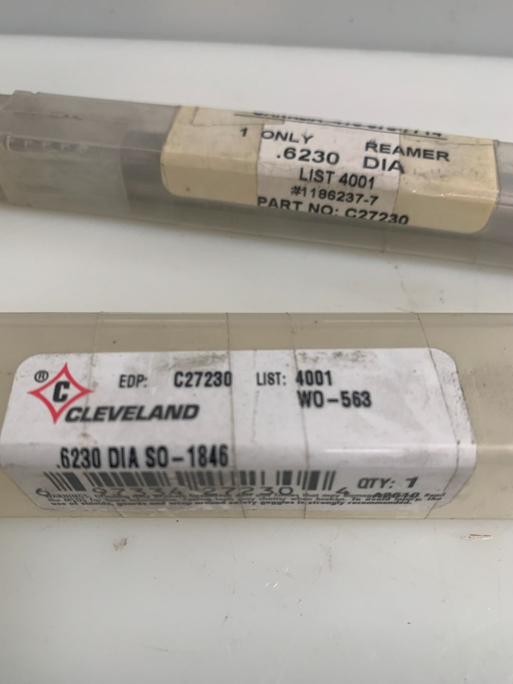 LOT OF 2 CLEVELAND .6230 DIA . REAMER #C27230
