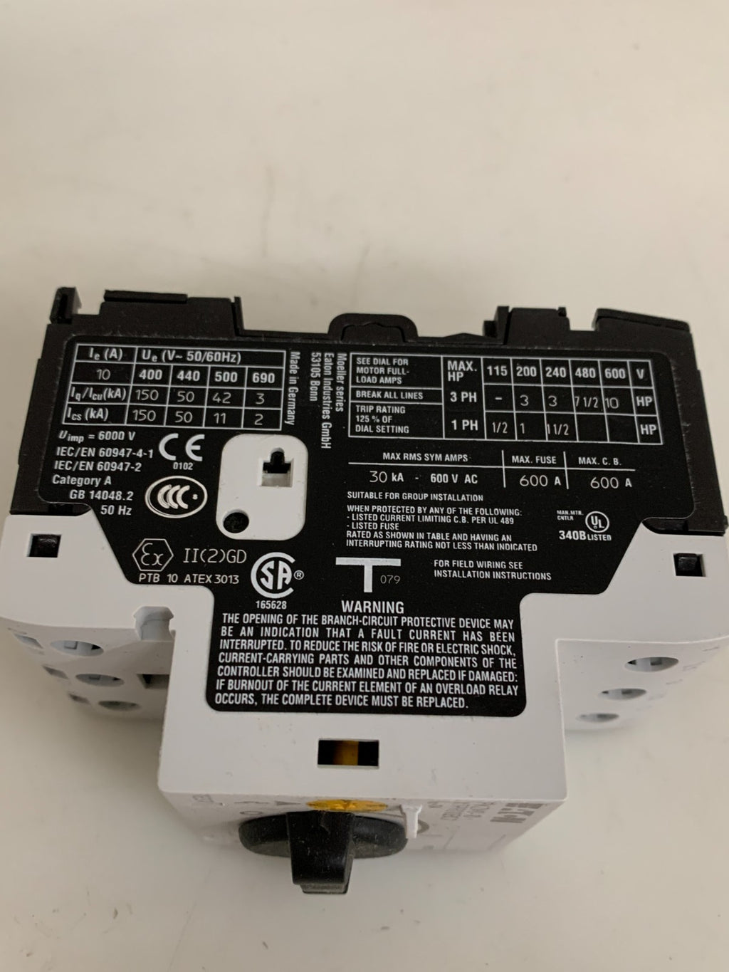 EATON PROTECTIVE CIRCUIT BREAKER PKZMO-102