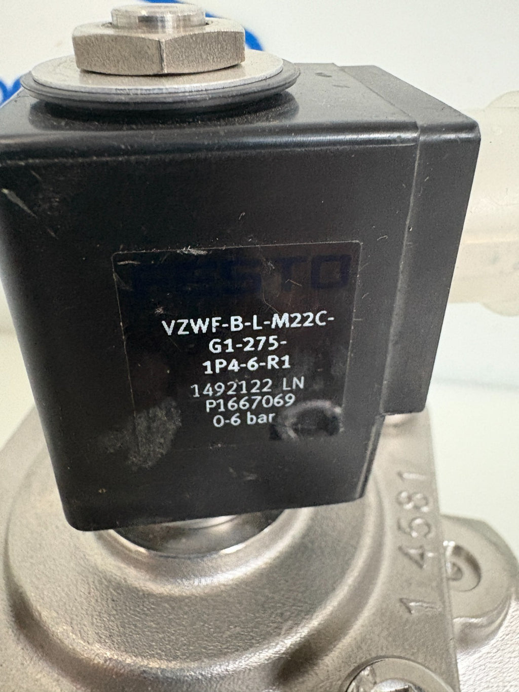 FESTO S.STEEL SOLENOID VALVE 1492122 VZWF-B-L-M22C-G1-275 1P4-6-R1
