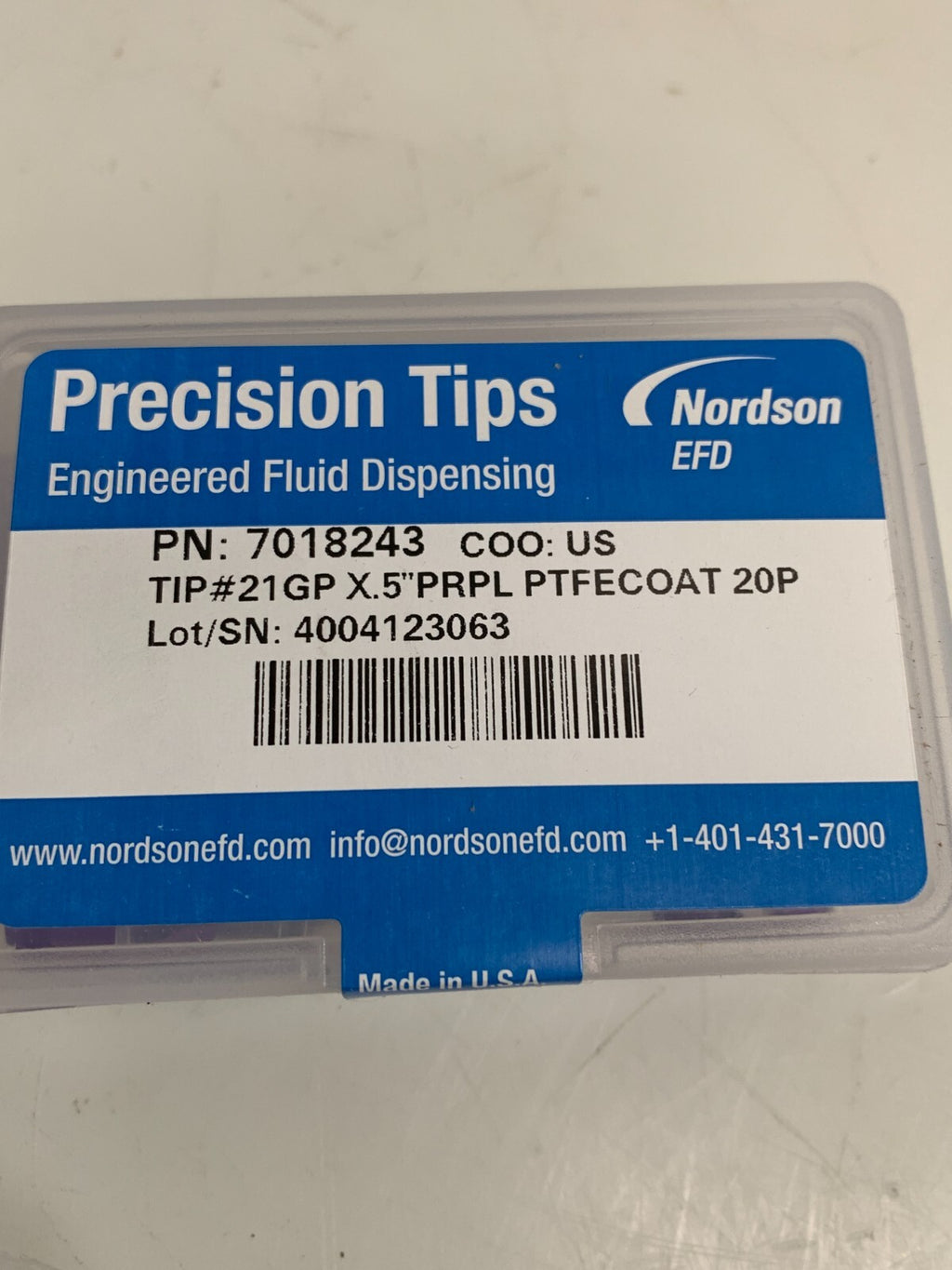 Lot of 15 boxes of NORDSON EFD Precision Tips 7018243 (Box of 20)
