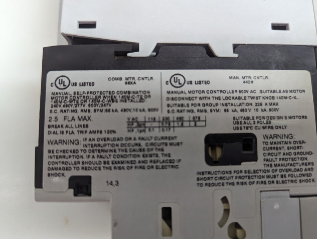 ALLEN BRADLEY COIL STARTER 190S-ANDJ2-CB25C SER. B