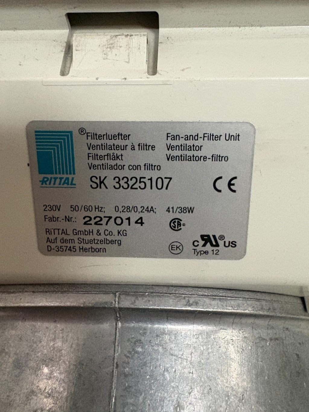 RITTAL FAN & FILTER CABINET SK 33251072