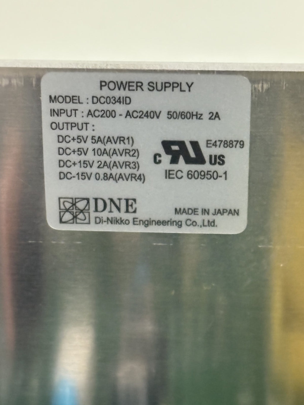 NIKKO ENG POWER SUPPLY DC 0341D-UL
