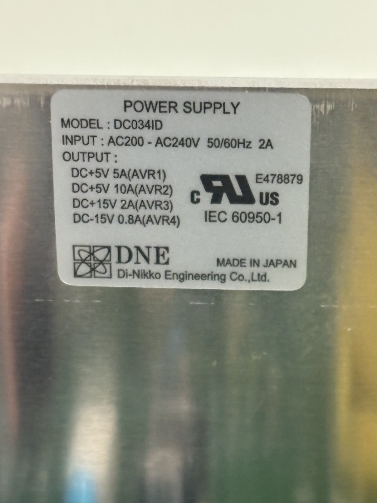 NIKKO ENG POWER SUPPLY DC 0341D-UL