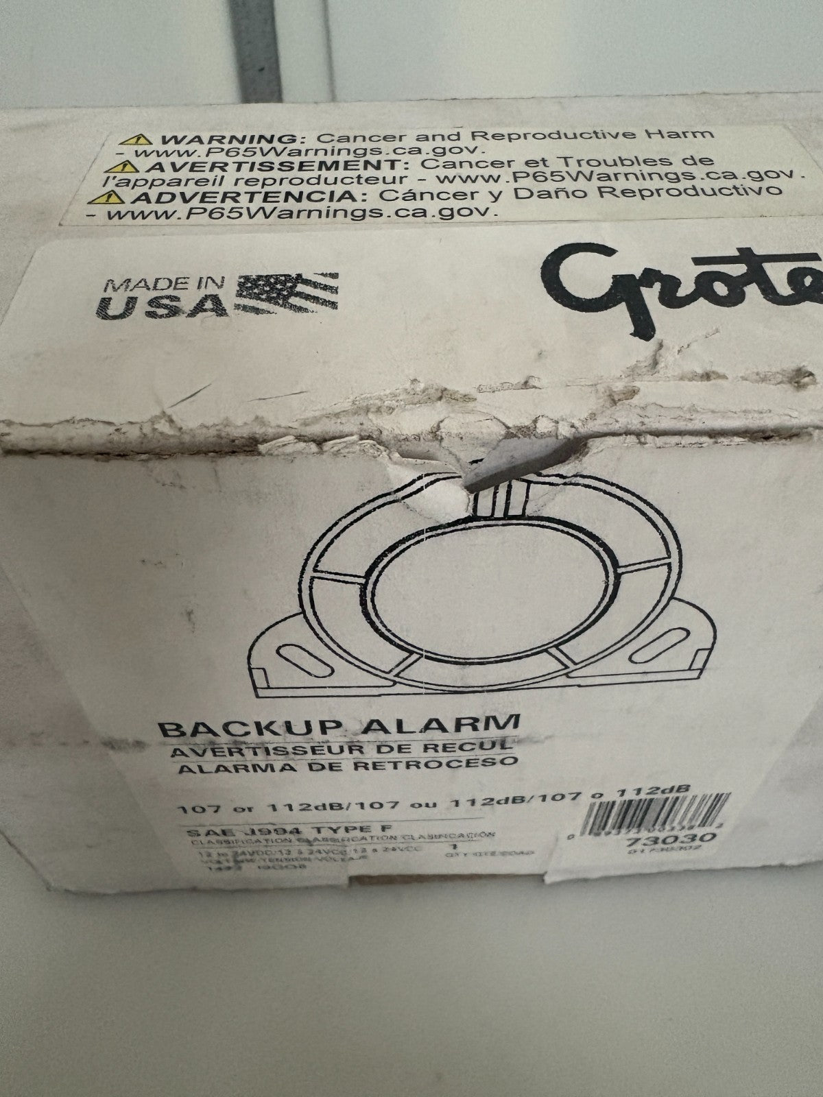 GROTE BACKUP ALARM SAE J994 TYPE F