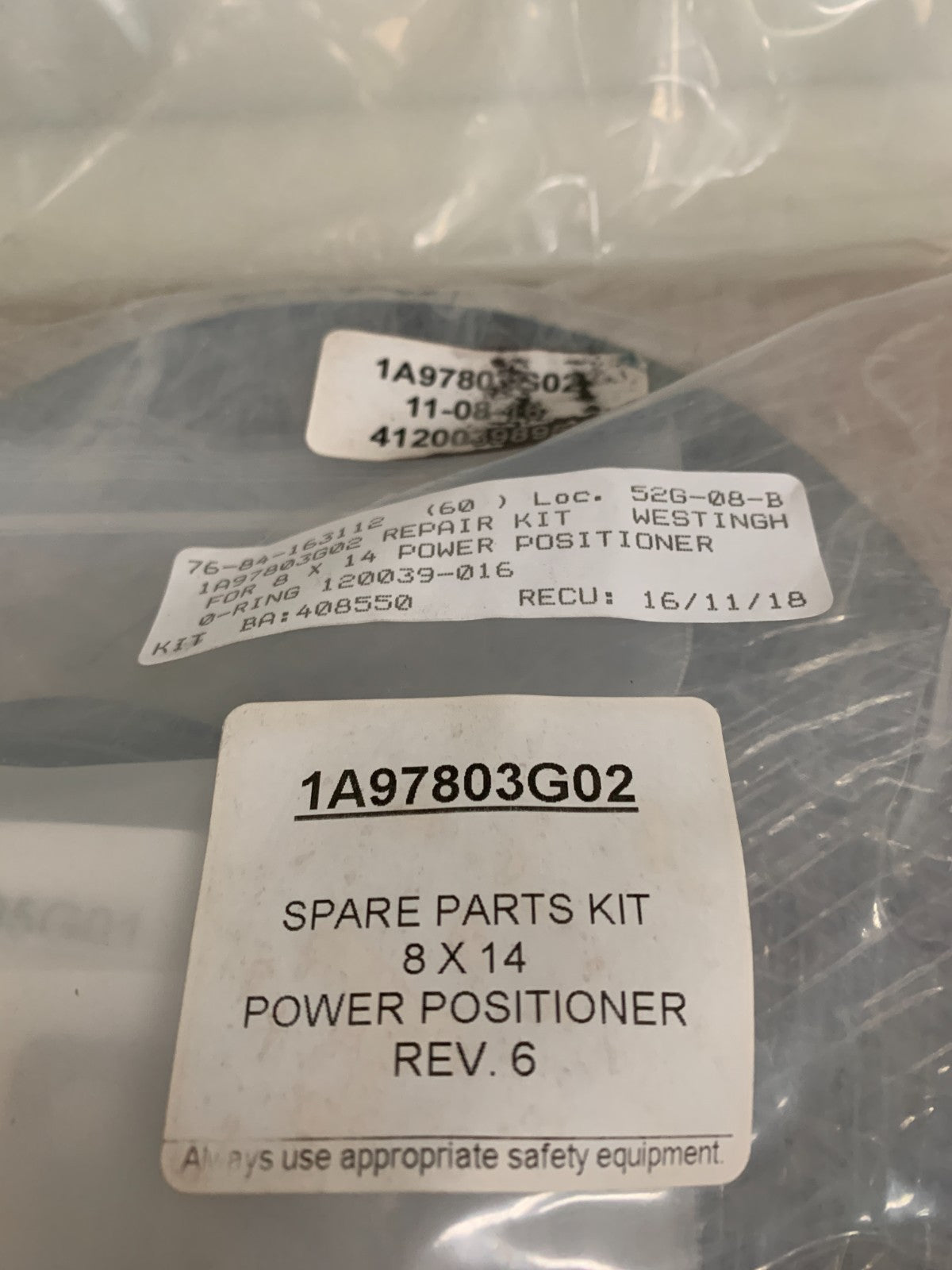 ROSEMOUNT POWER POSITIONER REPAIR KIT 8X14 1A97803G02