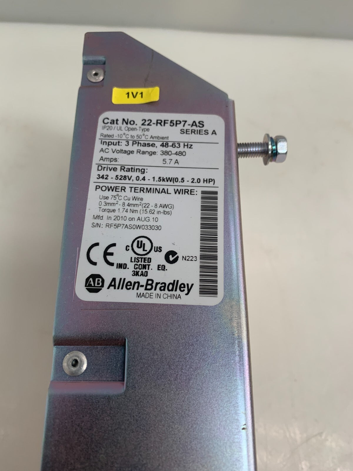 ALLEN BRADLEY 22-RF5P7-AS / 22RF5P7AS   EMC Filter  Series A  (Good condition)1