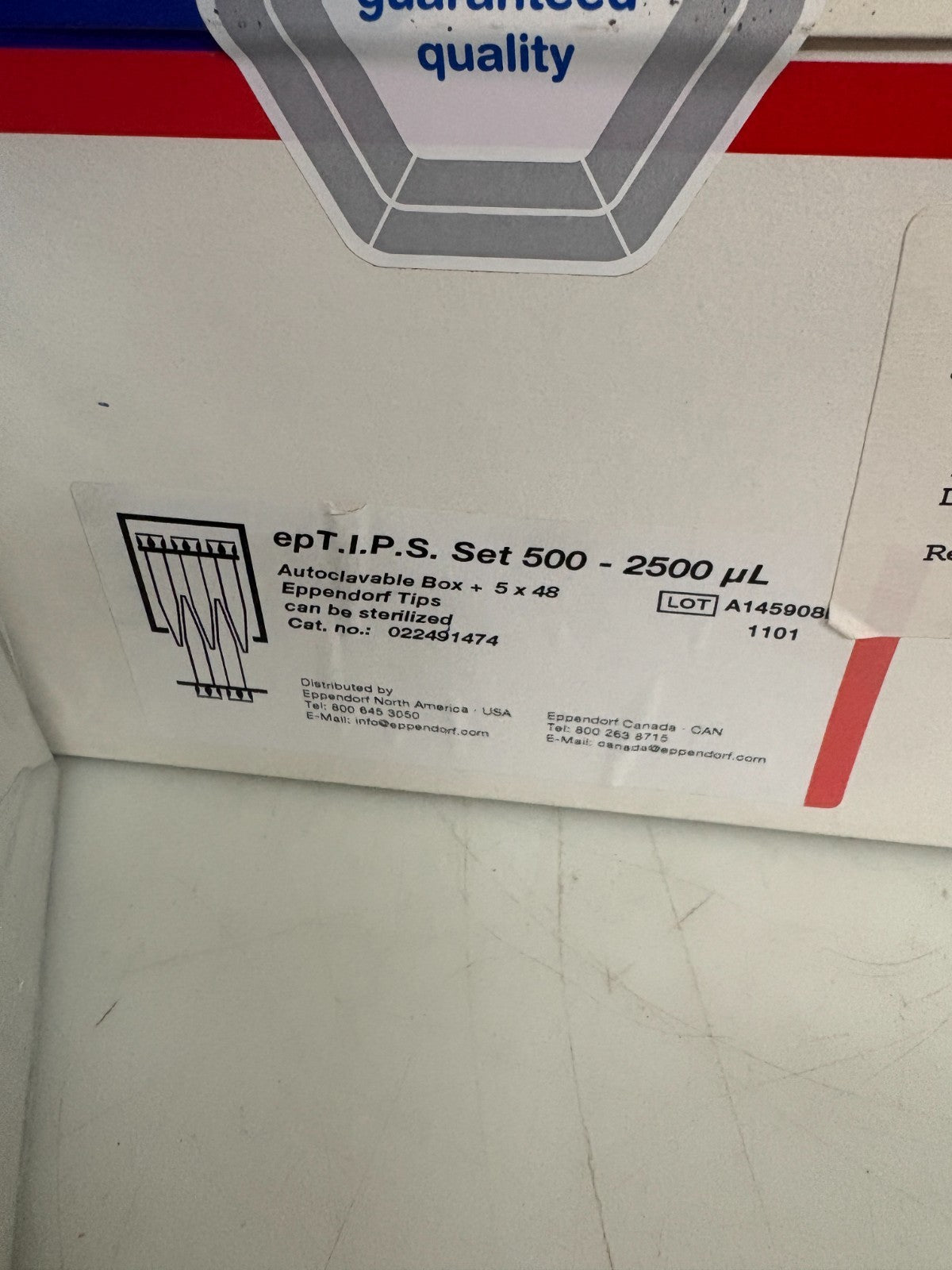 EPPENDORF EP T.I.P.S SET 500-2500 UL AUTOCLAVABLE BOX #022491474 5X48/BOX3
