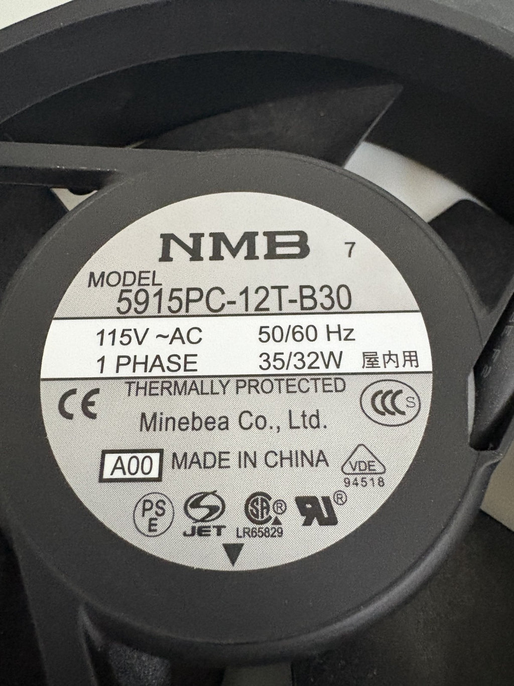LOT OF 2 MINEBEA COOLING FAN 5915 PC-12T-B30