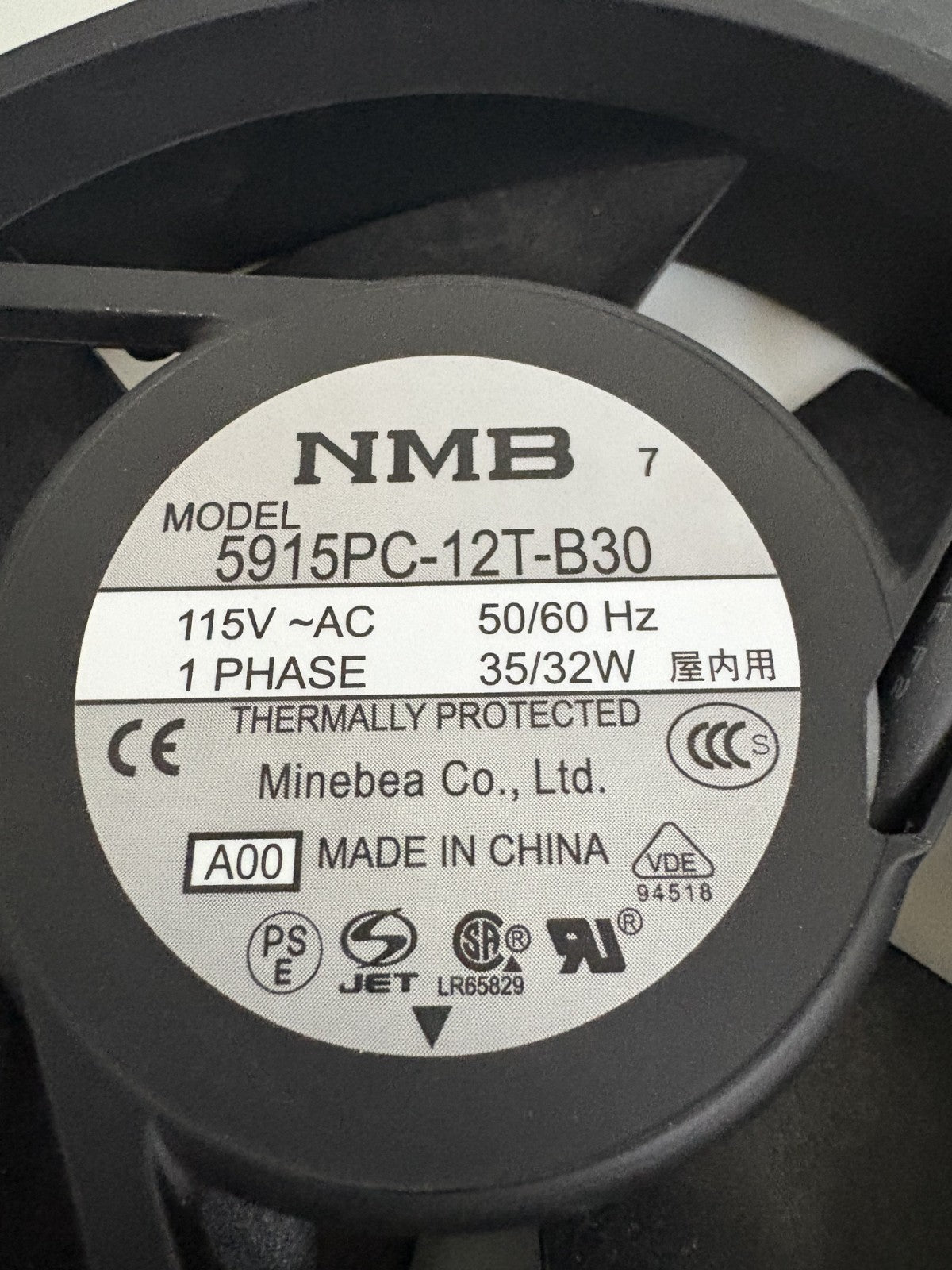 LOT OF 2 MINEBEA COOLING FAN 5915 PC-12T-B30