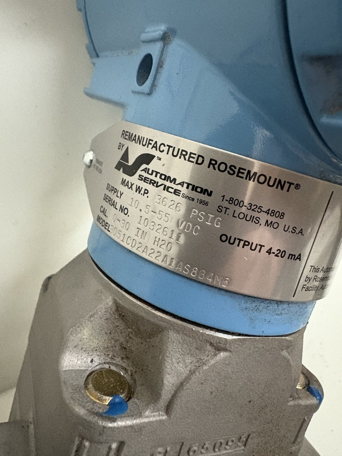 EMERSON ROSEMOUNT PRESSURE TRANSMITTER 3051 CD2 A22A1AS8B4N5  W/SENSORS